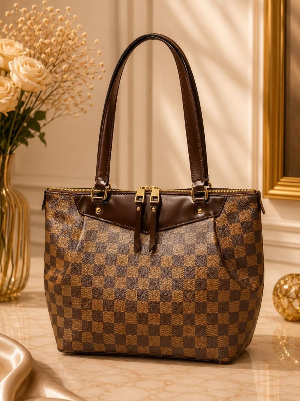 Authentic Louis Vuitton Westminster GM Damier Ebene Tote Bag